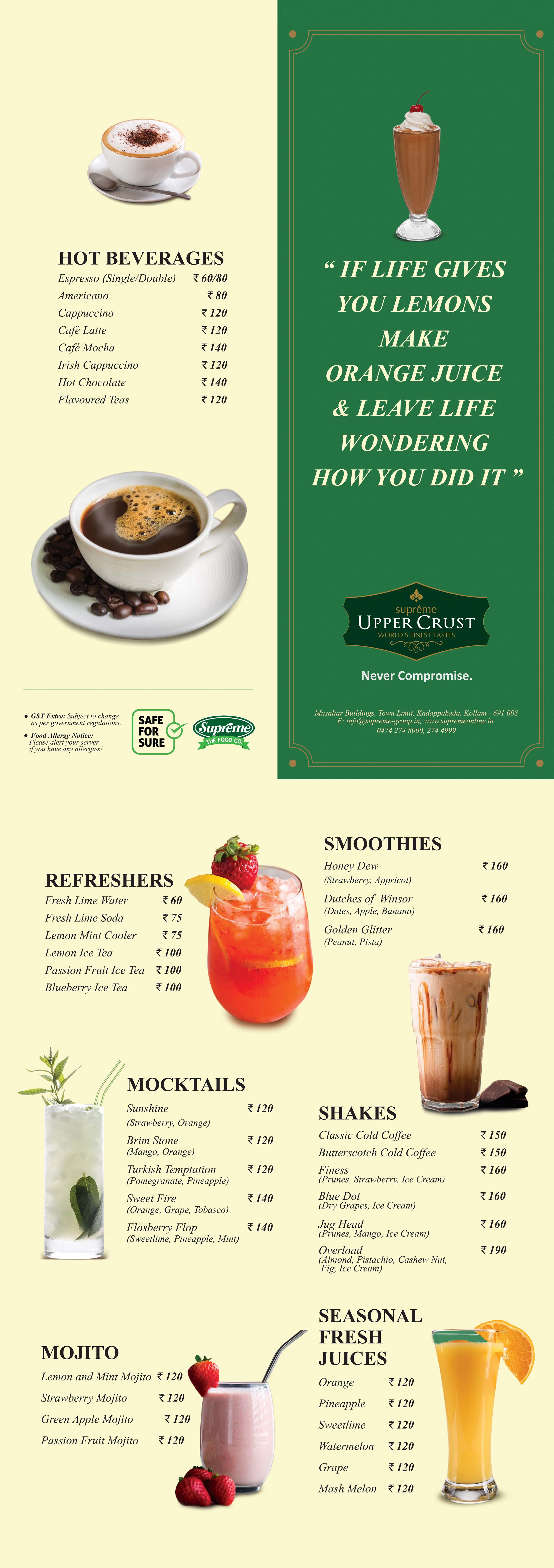 Uppercrust menu